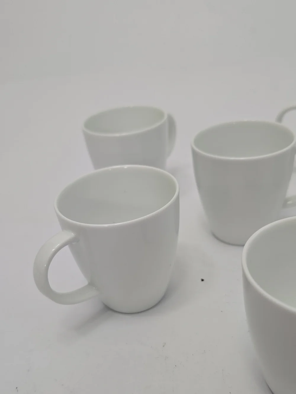 Crate & Barrel Set Of 7 Porcelain White Small Espresso Cups